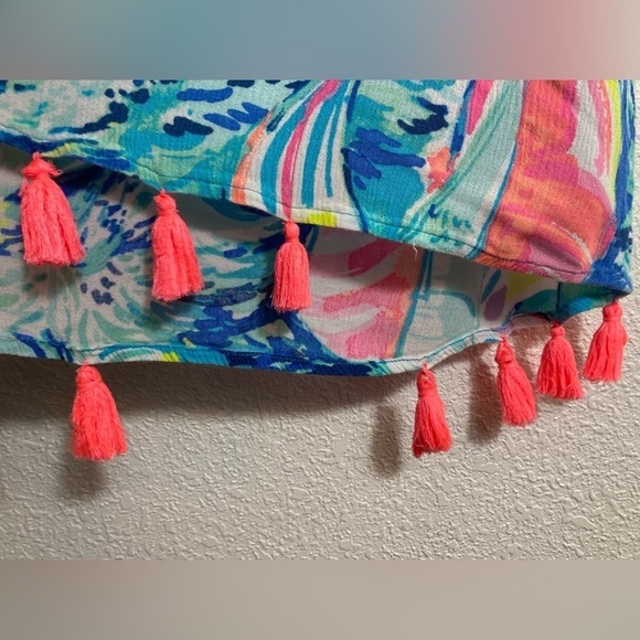 Lilly Pulitzer XXS Roxi halter dress sailboats tropical print tassels - Picture 4 of 13